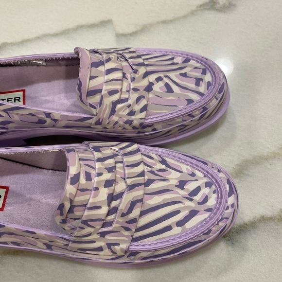 Hunter Penny Loafers size 6 Coral Print Purple Dawn Waterproof - Picture 5 of 15